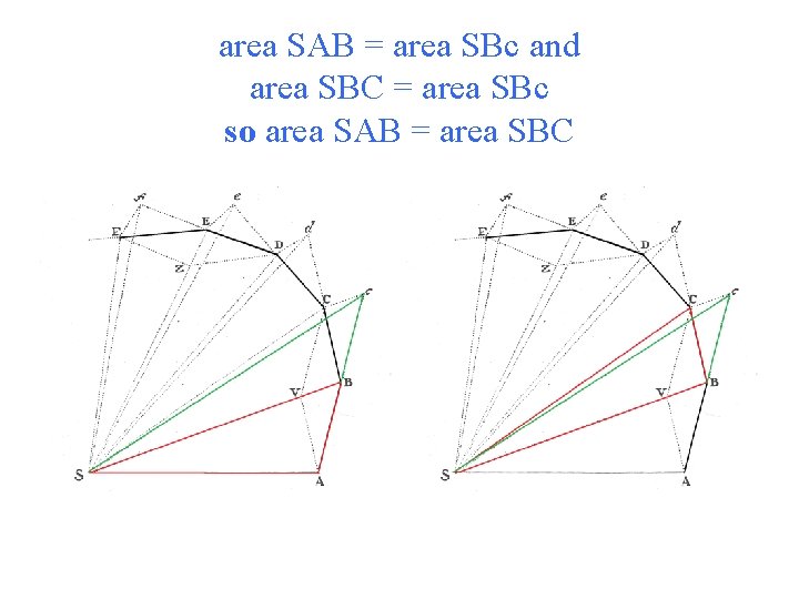 area SAB = area SBc and area SBC = area SBc so area SAB