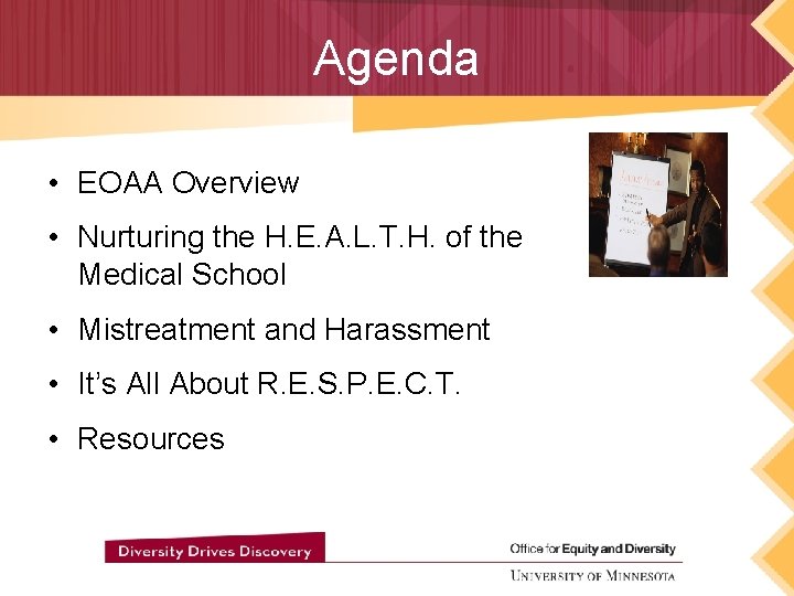 Agenda • EOAA Overview • Nurturing the H. E. A. L. T. H. of