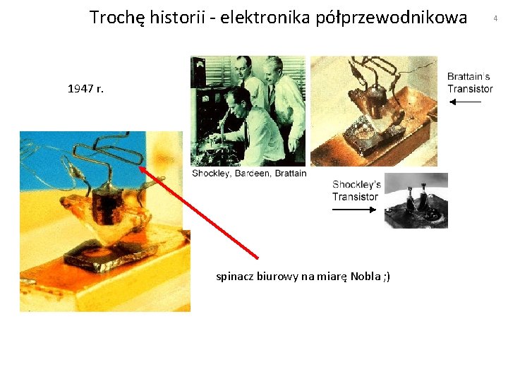 Trochę historii - elektronika półprzewodnikowa 1947 r. spinacz biurowy na miarę Nobla ; )