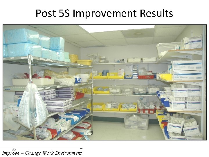 Post 5 S Improvement Results 82 Improve – Change Work Environment 