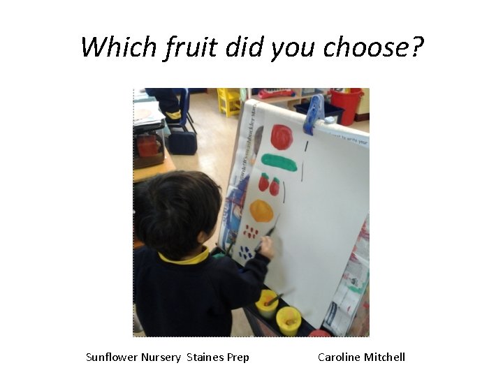 Which fruit did you choose? Sunflower Nursery Staines Prep Caroline Mitchell Which fruit did you choose? Sunflower Nursery Staines Prep Caroline Mitchell