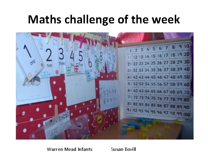 Maths challenge of the week Warren Mead Infants Susan Bovill Maths challenge of the week Warren Mead Infants Susan Bovill