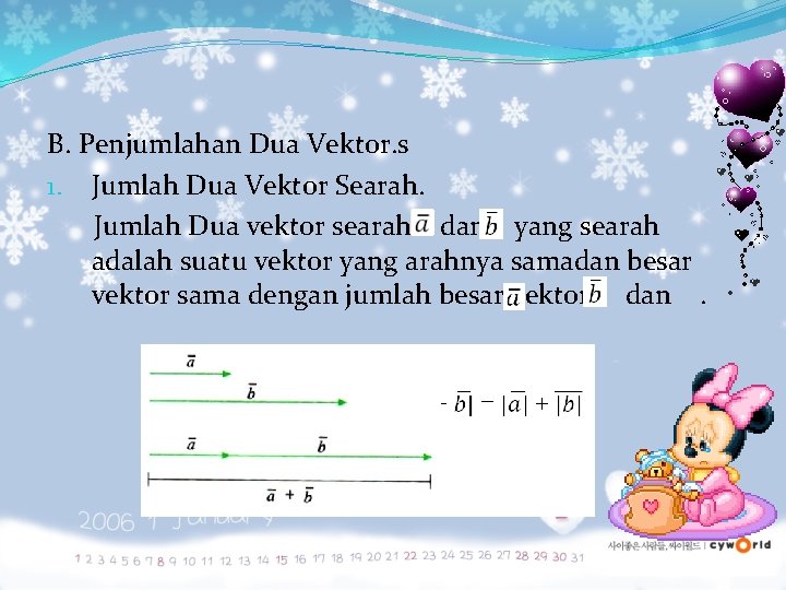 B. Penjumlahan Dua Vektor. s 1. Jumlah Dua Vektor Searah. Jumlah Dua vektor searah