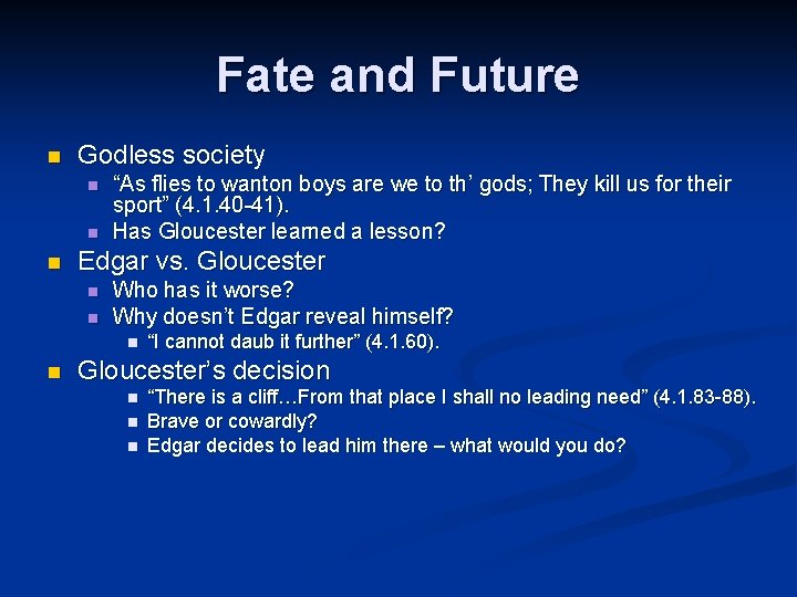 King Lear Important Quotes and Questions Lears Character