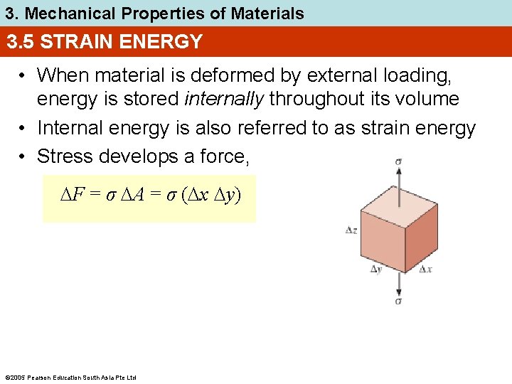 3. Mechanical Properties of Materials 3. 5 STRAIN ENERGY • When material is deformed