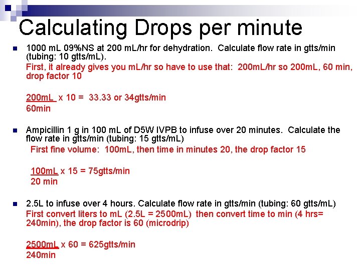 Calculating Drops per minute n 1000 m. L 09%NS at 200 m. L/hr for