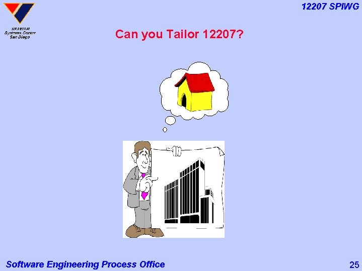 12207 SPIWG Can you Tailor 12207? Software Engineering Process Office 25 