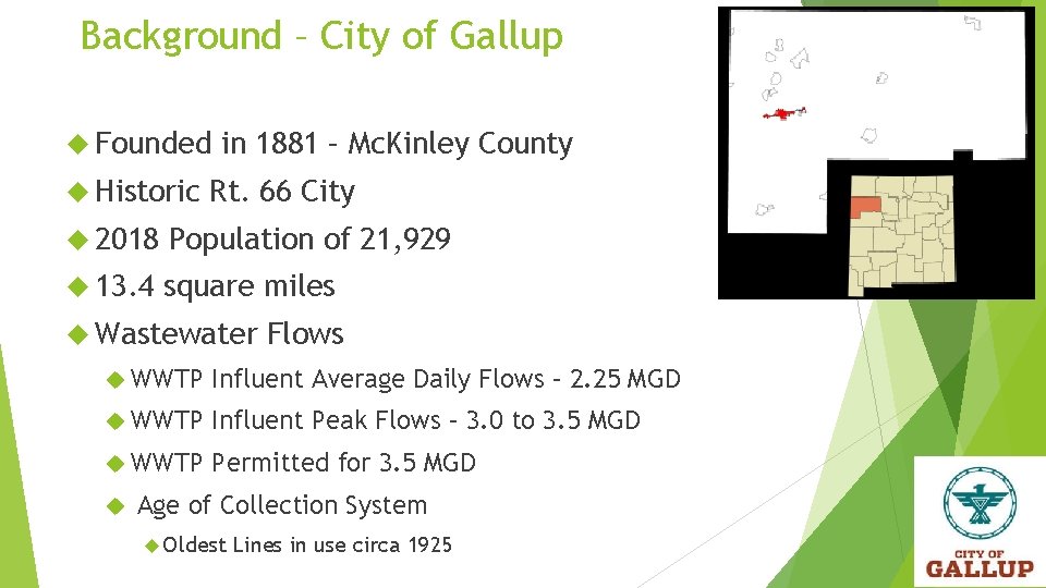 Background – City of Gallup Founded Historic in 1881 – Mc. Kinley County Rt.