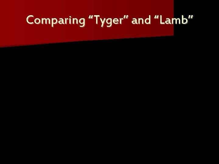 Comparing “Tyger” and “Lamb” 