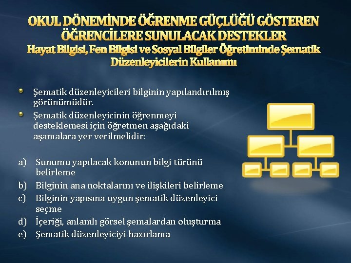 OKUL DÖNEMİNDE ÖĞRENME GÜÇLÜĞÜ GÖSTEREN ÖĞRENCİLERE SUNULACAK DESTEKLER Hayat Bilgisi, Fen Bilgisi ve Sosyal