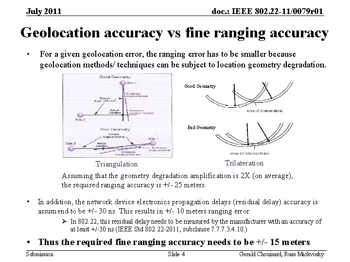 July 2011 doc. : IEEE 802. 22 -11/0079 r 01 Geolocation accuracy vs fine