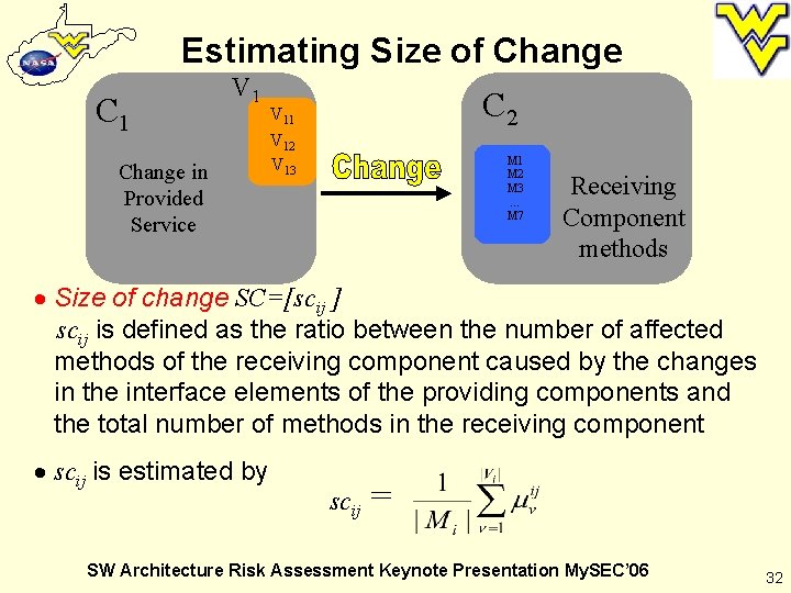Estimating Size of Change C 1 V 1 Change in Provided Service C 2