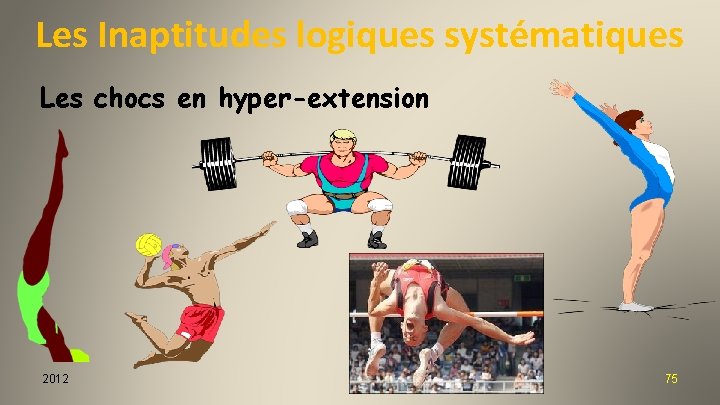 Les Inaptitudes logiques systématiques Les chocs en hyper-extension 2012 75 