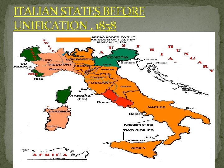 ITALIAN STATES BEFORE UNIFICATION , 1858 