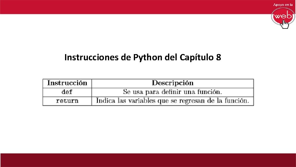 Instrucciones de Python del Capítulo 8 