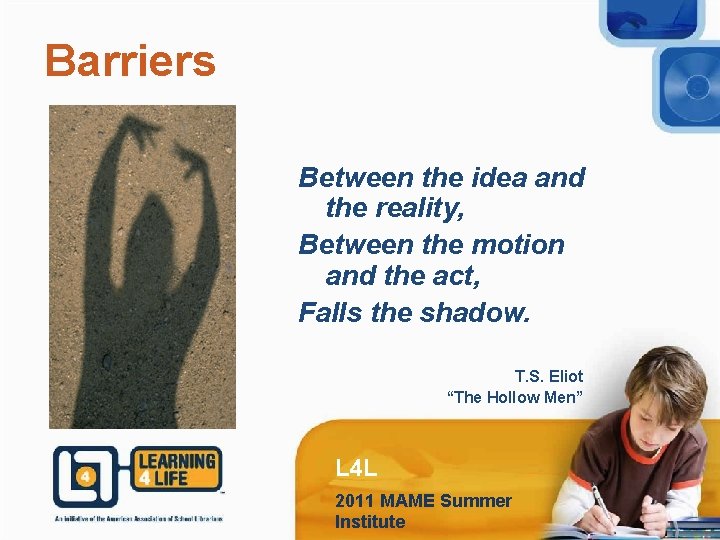 Barriers Between the idea and the reality, Between the motion and the act, Falls