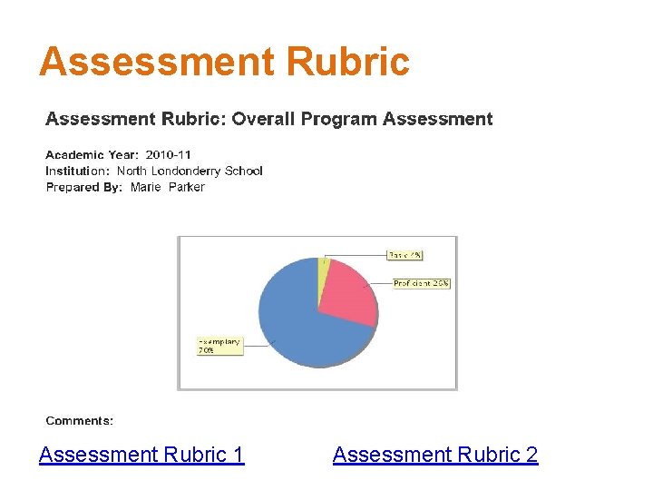 Assessment Rubric 1 Assessment Rubric 2 
