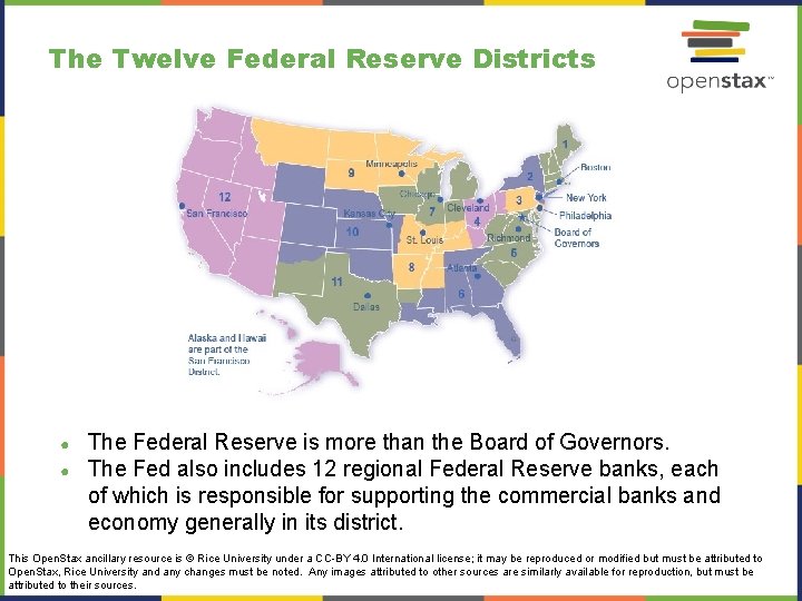 The Twelve Federal Reserve Districts ● ● The Federal Reserve is more than the