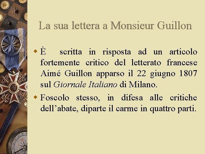 La sua lettera a Monsieur Guillon w È scritta in risposta ad un articolo