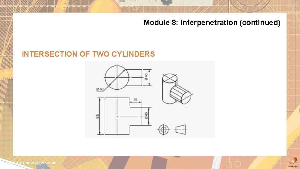 Module 8: Interpenetration (continued) INTERSECTION OF TWO CYLINDERS www. futuremanagers. com 