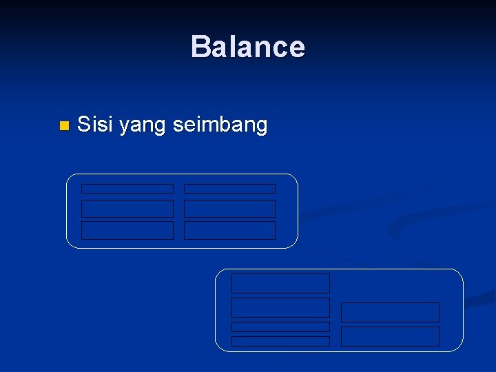 Balance n Sisi yang seimbang 