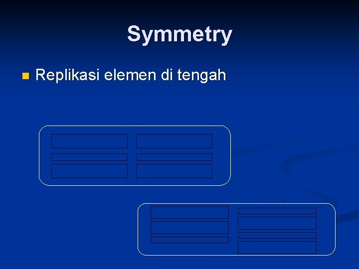 Symmetry n Replikasi elemen di tengah 