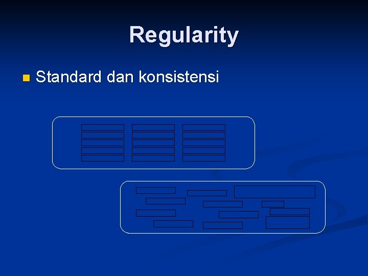 Regularity n Standard dan konsistensi 