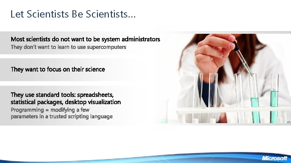 Let Scientists Be Scientists… Let Scientists Be Scientists…