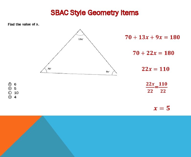 SBAC Style Geometry Items 