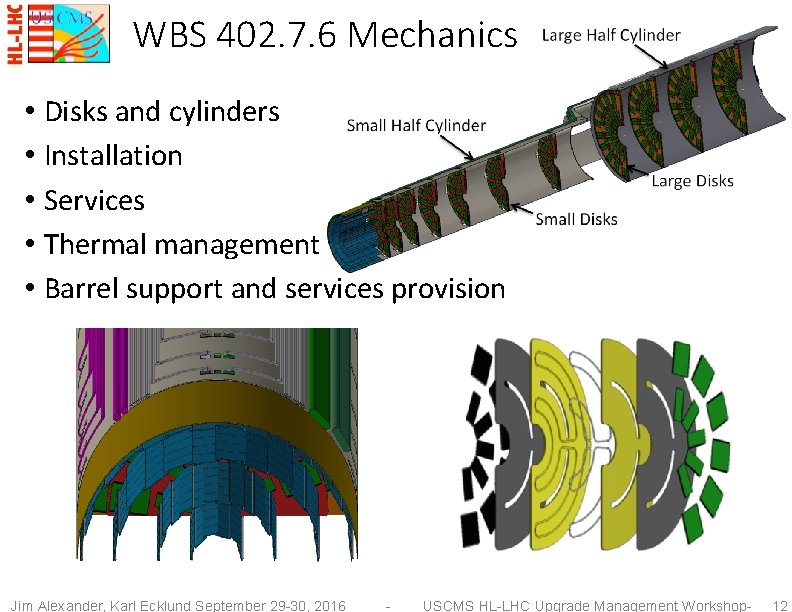 WBS 402. 7. 6 Mechanics • Disks and cylinders • Installation • Services •