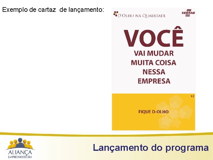 Exemplo de cartaz de lançamento: Lançamento do programa 