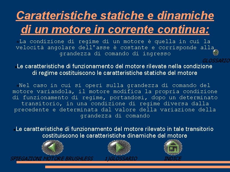 Caratteristiche statiche e dinamiche di un motore in corrente continua: La condizione di regime