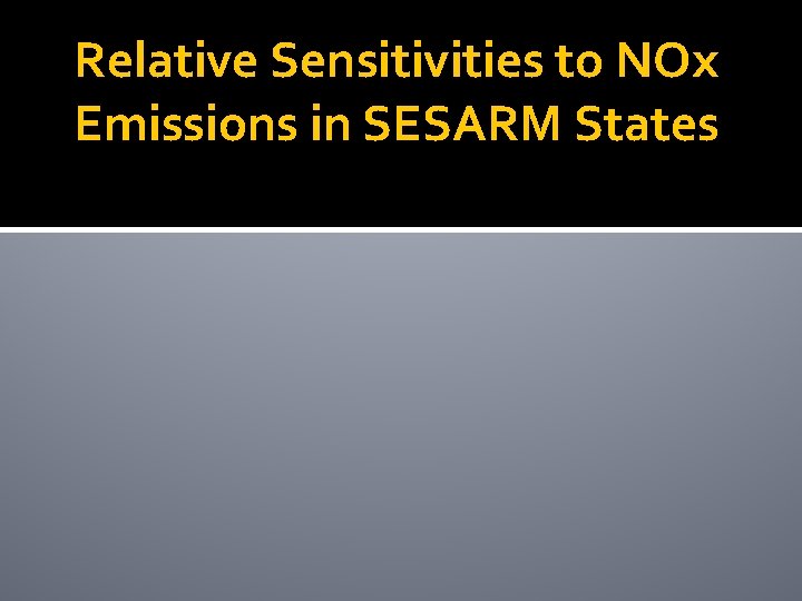 Relative Sensitivities to NOx Emissions in SESARM States 
