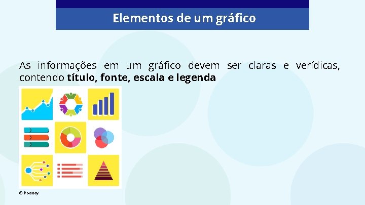 Elementos de um gráfico As informações em um gráfico devem ser claras e verídicas,