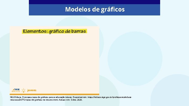 Modelos de gráficos IBGE Educa. Principais tipos de gráficos para a educação básica. Disponível