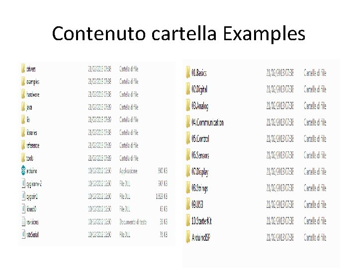 Contenuto cartella Examples 