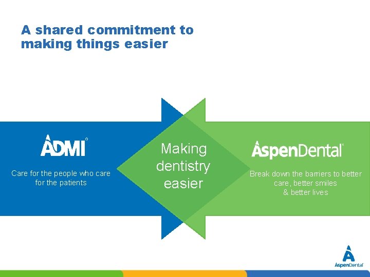 A shared commitment to making things easier Care for the people who care for