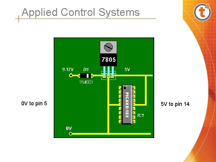 Applied Control Systems 0 V to pin 5 5 V to pin 14 