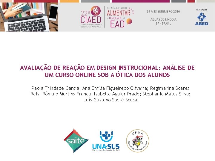 AVALIAÇÃO DE REAÇÃO EM DESIGN INSTRUCIONAL: ANÁLISE DE UM CURSO ONLINE SOB A ÓTICA