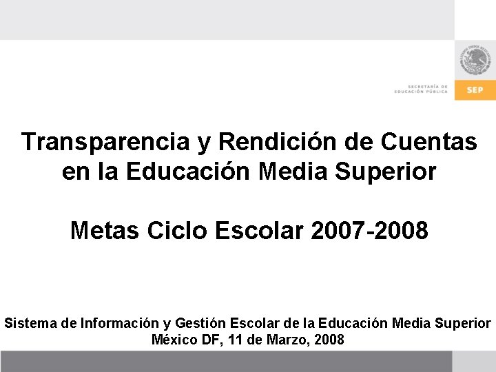 Transparencia y Rendicin de Cuentas en la Educacin