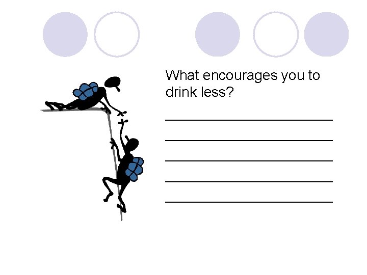 What encourages you to drink less? _____________________ ___________ 
