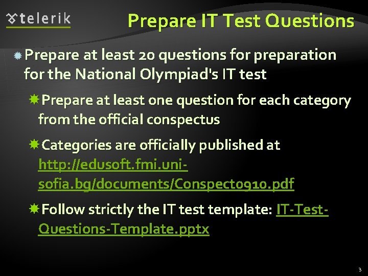 Prepare IT Test Questions Prepare at least 20 questions for preparation for the National