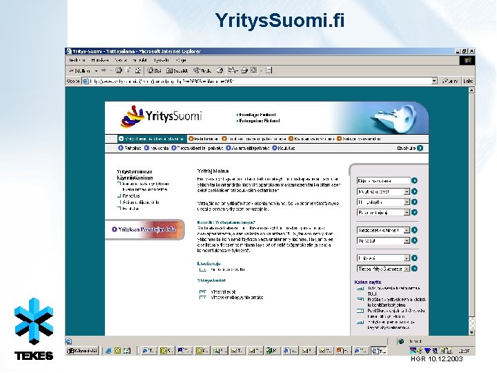 Yritys. Suomi. fi HGR 10. 12. 2003 