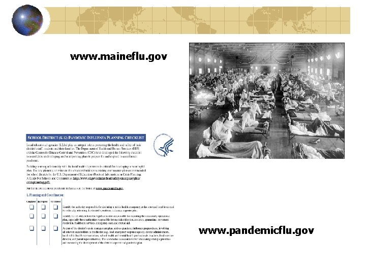 www. maineflu. gov www. pandemicflu. gov 