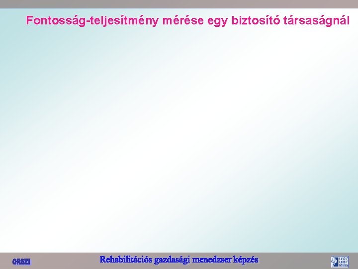 Fontosság-teljesítmény mérése egy biztosító társaságnál 