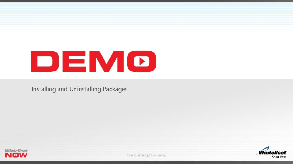 Installing and Uninstalling Packages 