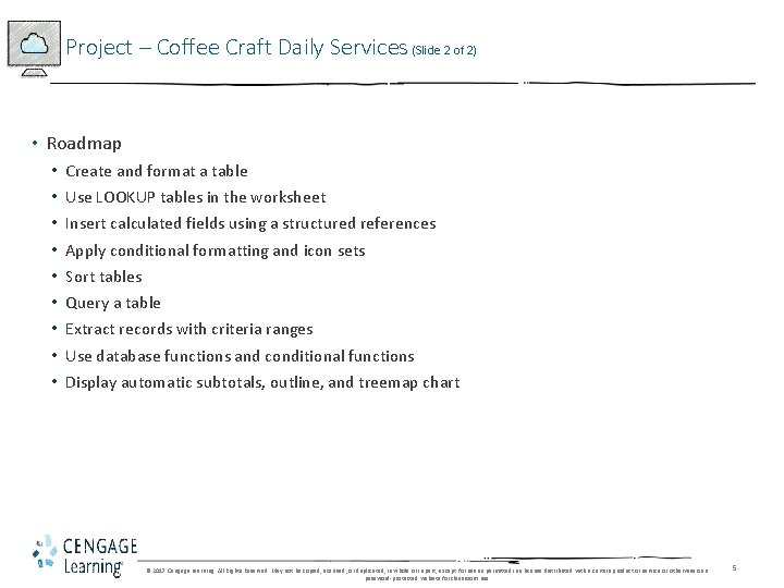 Project – Coffee Craft Daily Services (Slide 2 of 2) • Roadmap • •