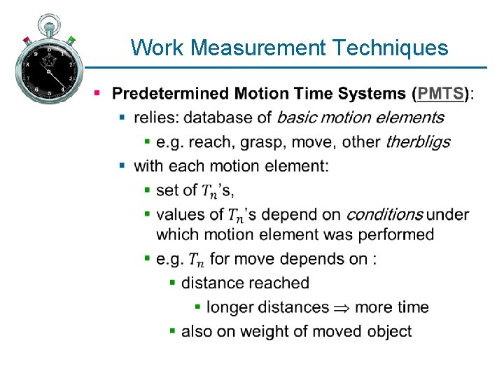Work Measurement Techniques § 