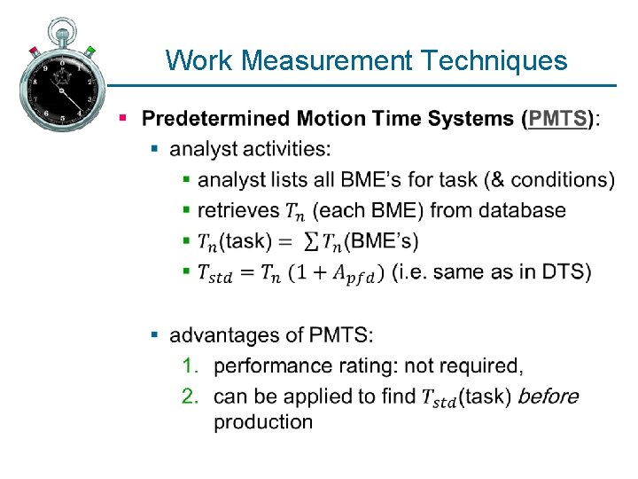 Work Measurement Techniques § 