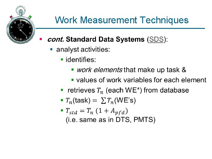 Work Measurement Techniques § 